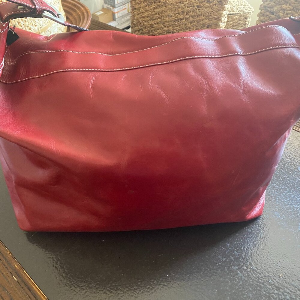Overnight Bag  by Latico - Red Leather